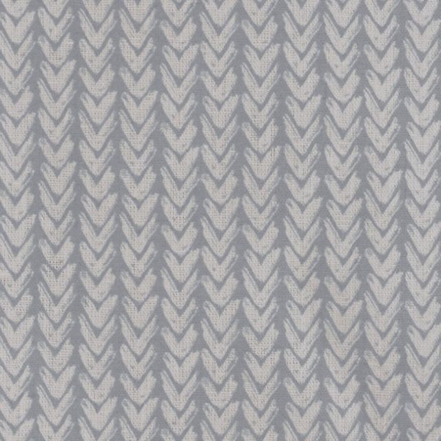 Fia Greige - Linen curtain fabric, abstract Grey pattern