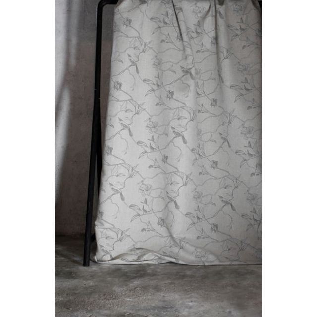 Gardenia Greige - Grey Botanical / bird pattern