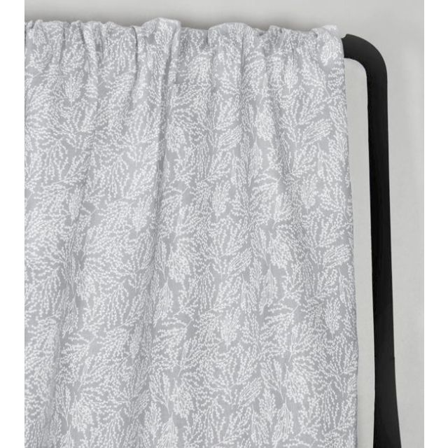 Lisbell Greige - Curtain fabric with Grey botanical print