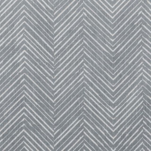 Lulu-Greige - White fabric with Grey Print. Abstract Print, 100% Linen