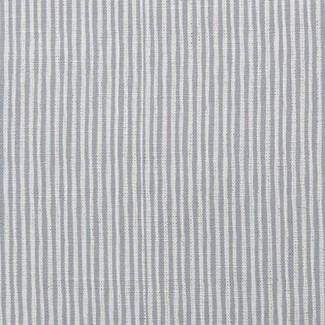 Maisa Greige - Linen curtain fabric, Grey stripes