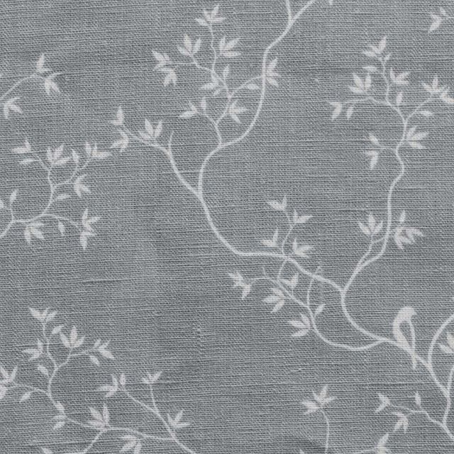 Goldfinch INV-Greige - Curtain fabric with botanical print