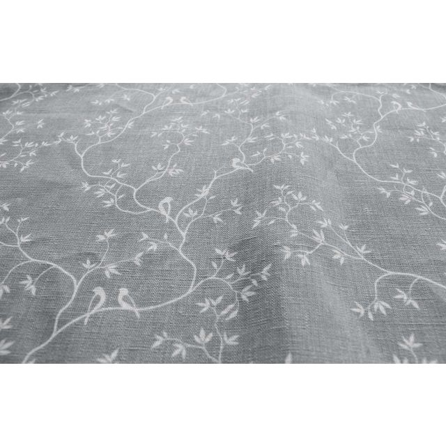 Goldfinch INV-Greige - Curtain fabric with botanical print