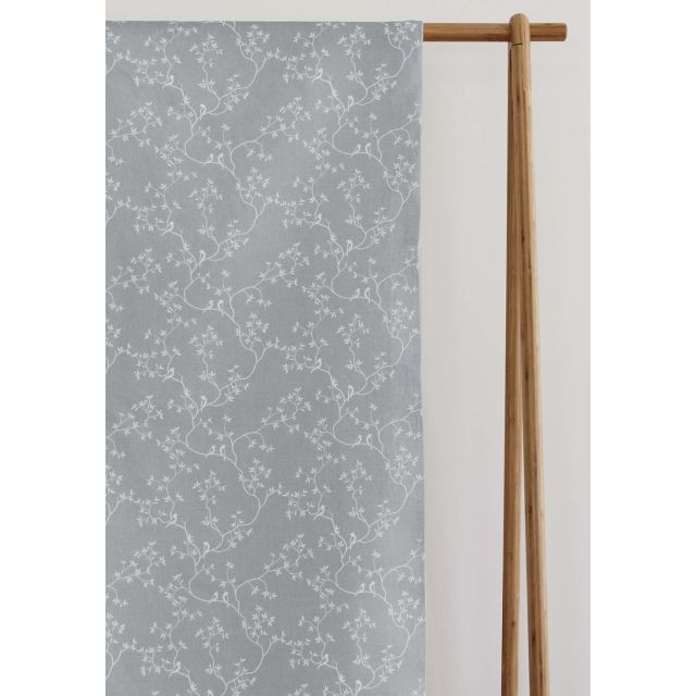 Goldfinch INV-Greige - Curtain fabric with botanical print