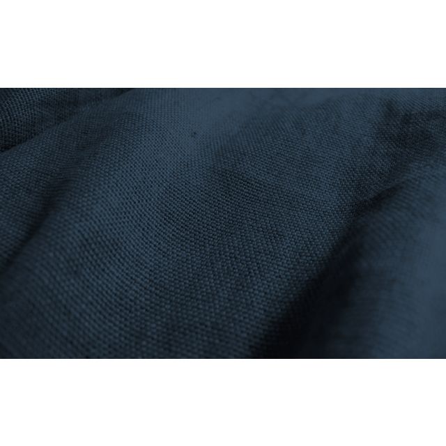 Greta Midnight -Dark Blue Navy Linen Upholstery Fabric - Heavy Linen