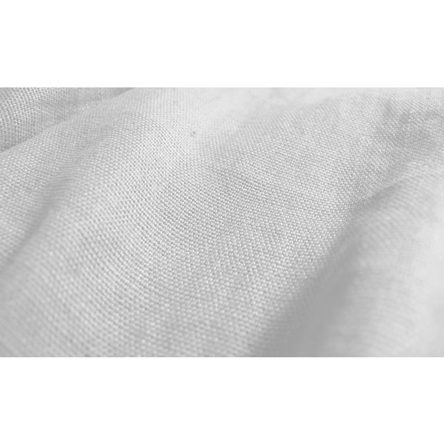 Greta White - White Heavy Linen Fabric for Upholstery and Curtains