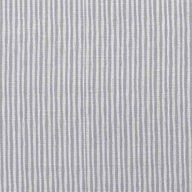 Maisa Grey Sand - Linen curtain fabric, Grey stripes