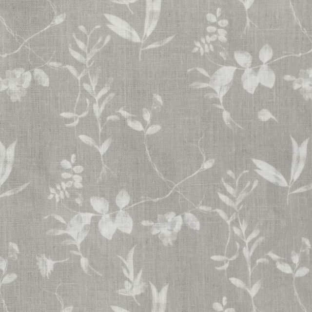 Flora Grey Sand - Curtain fabric with Grey botanical print