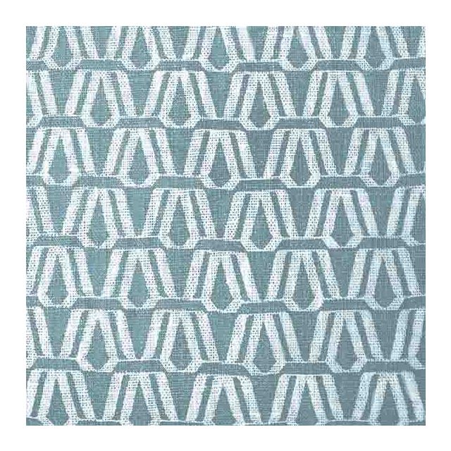 Ilva Shadow Blue- White linen fabric, Blue contemporary print