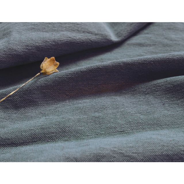 Ingrid Stone Blue - Blue / Grey Cotton Jute upholstery fabric