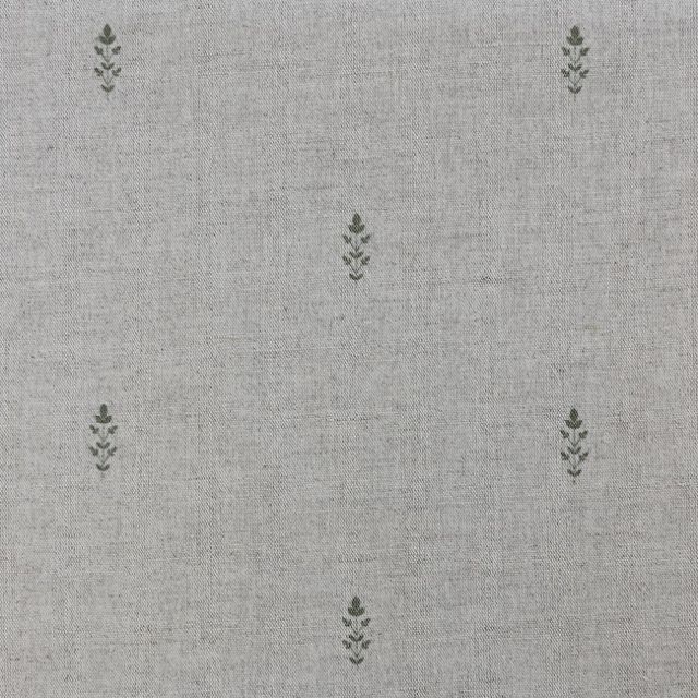 Asli Khaki - Natural fabric with classical Green pattern