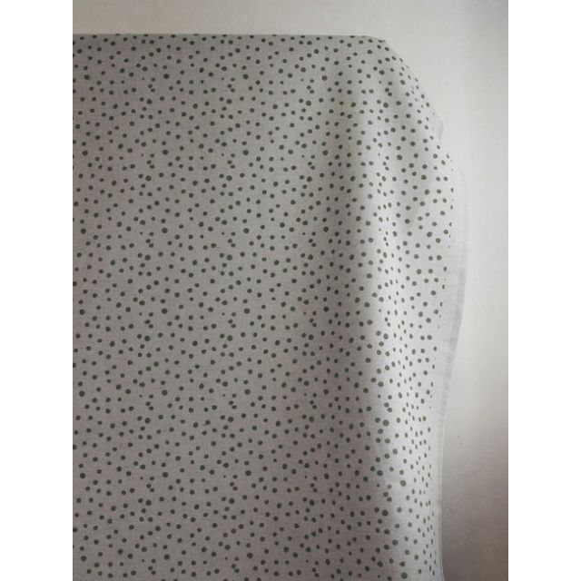 Dottie Khaki - Dotted curtain fabric with Green dots 