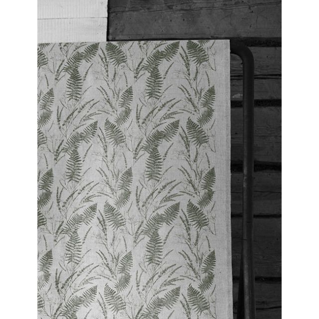Fernia Khaki - Fabric for curtains with Green pattern
