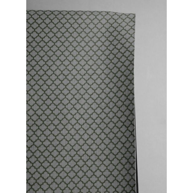 Jonna Khaki - Curtain fabric, green moroccan clover pattern