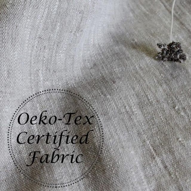Klara Linen Fabric In Oatmeal Colour, Oeko-Tex certified
