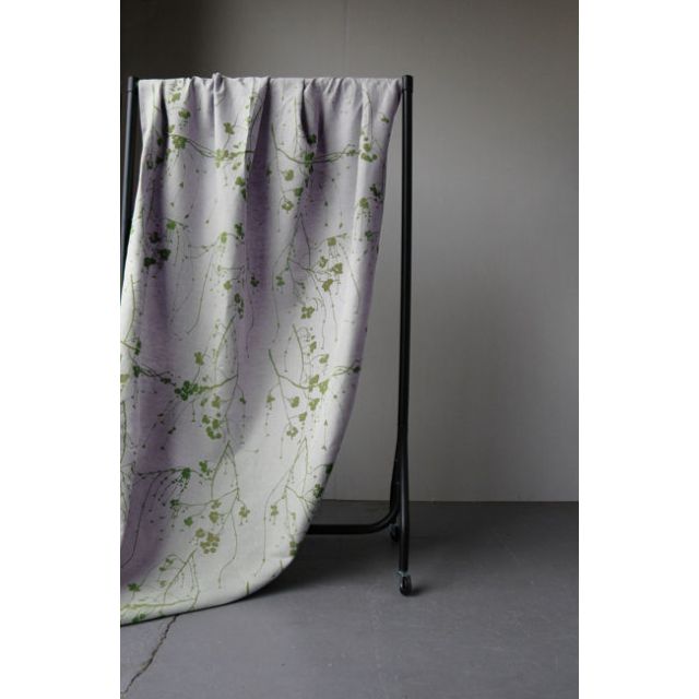 Berry Leaf - Curtain fabric with Green Botanical print