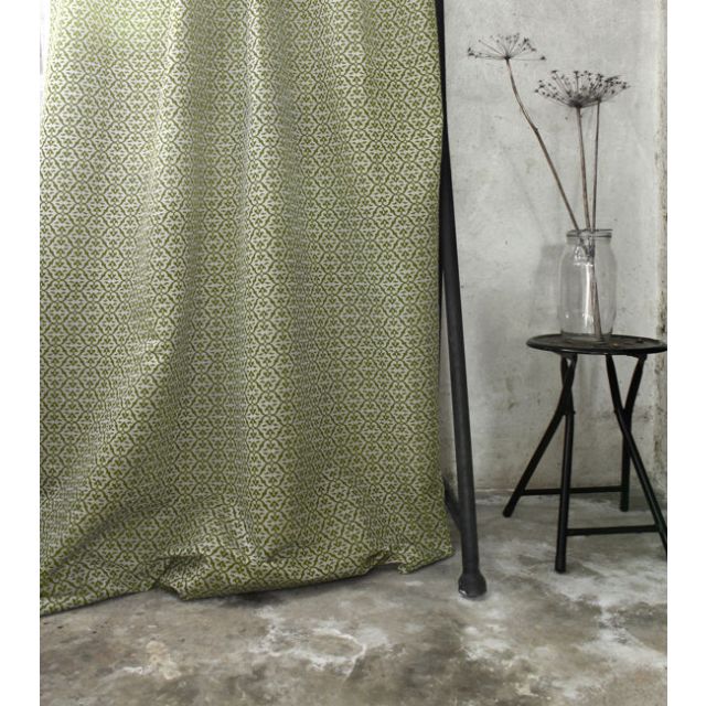 Brita Leaf - Curtain fabric printed with Green