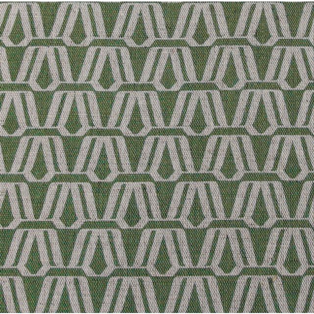 Elva Leaf - Natural curtain fabric, Green contemporary print