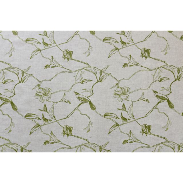 Gardenia Leaf - Green Botanical / bird pattern