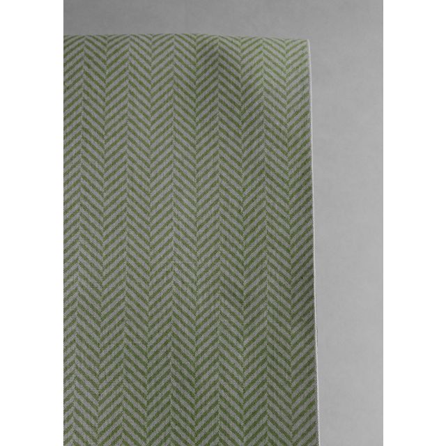 Hugo Leaf- Curtain fabric, abstract green herringbone pattern