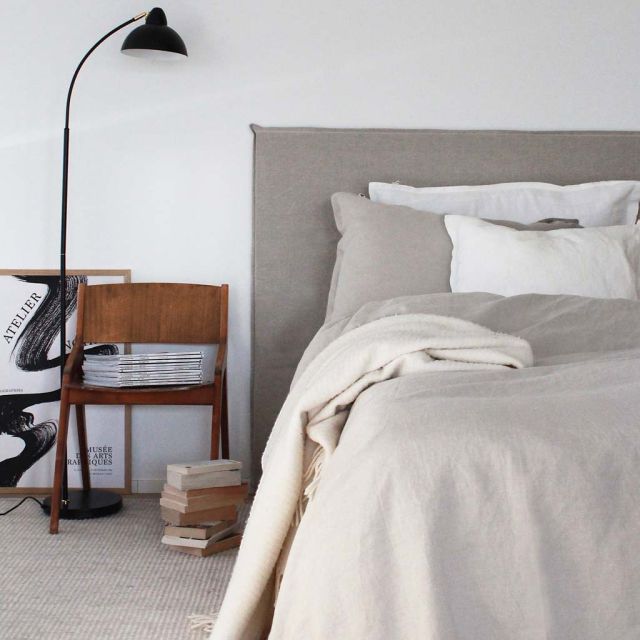 Linen Duvet Cover Double in Oatmeal colour