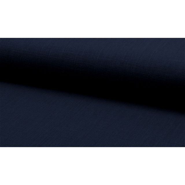 Linnea Ink - Dark Blue Linen curtain fabric