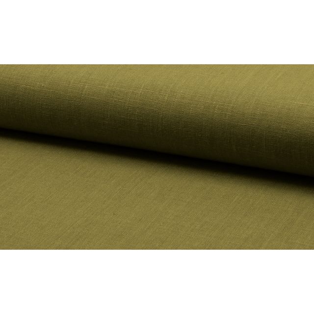 Linnea - Olive Green Linen Curtain Fabric 