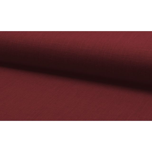 Linnea Wine Red Linen Curtain Fabric 