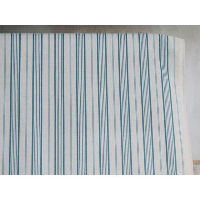Freja Marine - Curtain fabric with Blue stripes