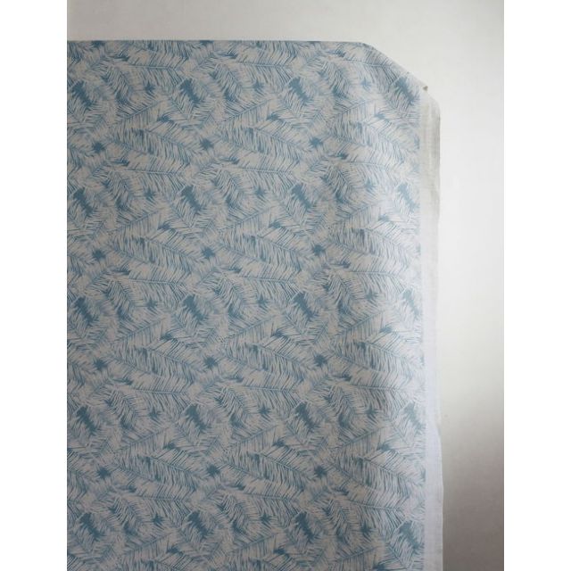 Gabi Marine - Curtain fabric, abstract Blue botanical leaf pattern