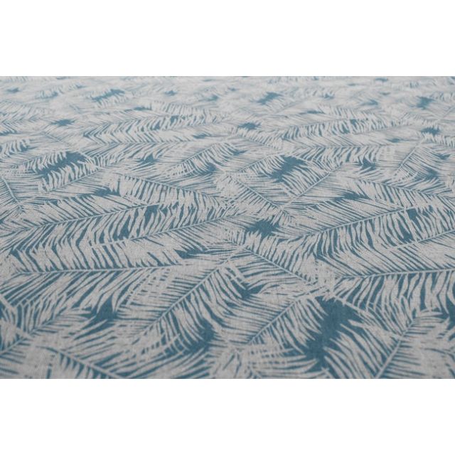 Gabi Marine - Curtain fabric, abstract Blue botanical leaf pattern