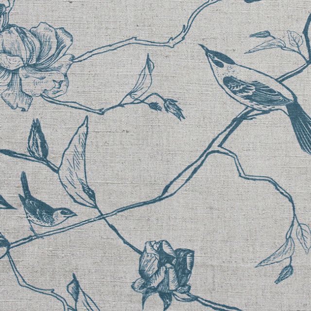 Gardenia Marine - Blue Botanical / bird pattern