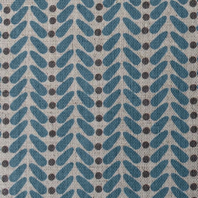 Hulda Marine - Fabric for curtains printed with Blue and Grey