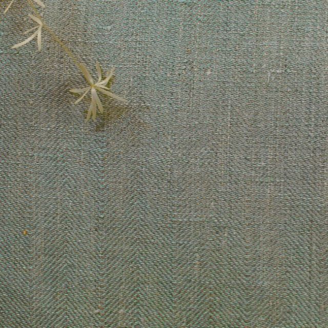 Meja Duck Egg - 100% Linen Herringbone fabric, Blue and Natural linen