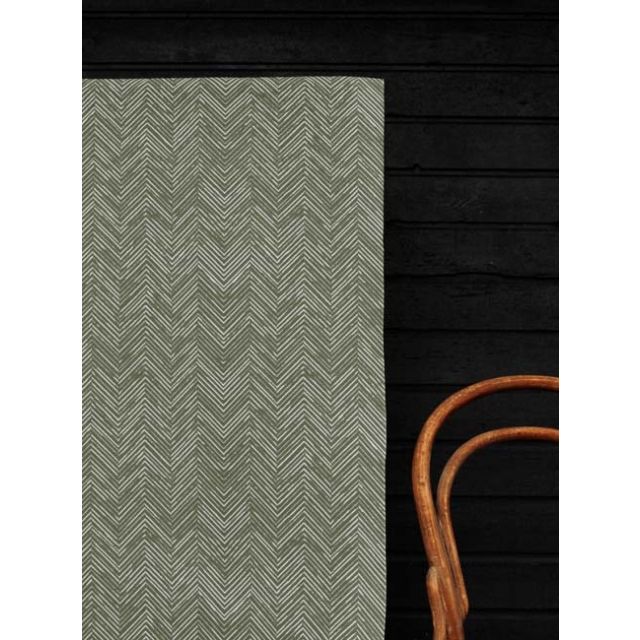 Lulu-Moss - White fabric with Moss Green Print. Abstract Print, 100% Linen
