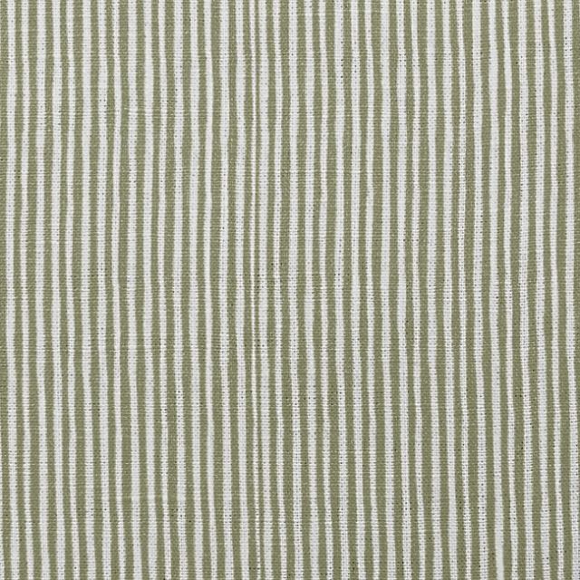 Maisa Moss - Linen curtain fabric, Green stripes