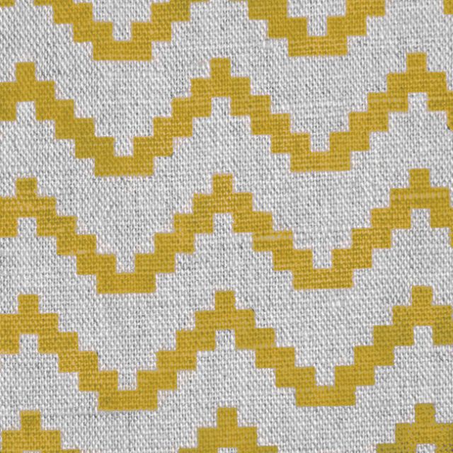 Azig Mustard - Curtain fabric, Mustard Yellow bold zig-zag pattern