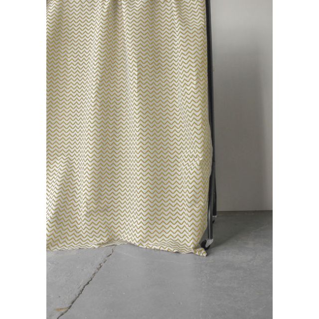 Azig Mustard - Curtain fabric, Mustard Yellow bold zig-zag pattern