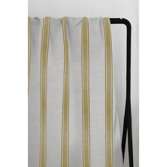Bella Mustard - Curtain fabric with Yellow stripes
