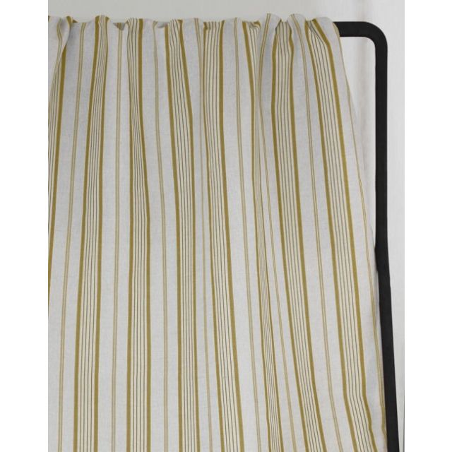 Freja Mustard - Curtain fabric with Yellow stripes