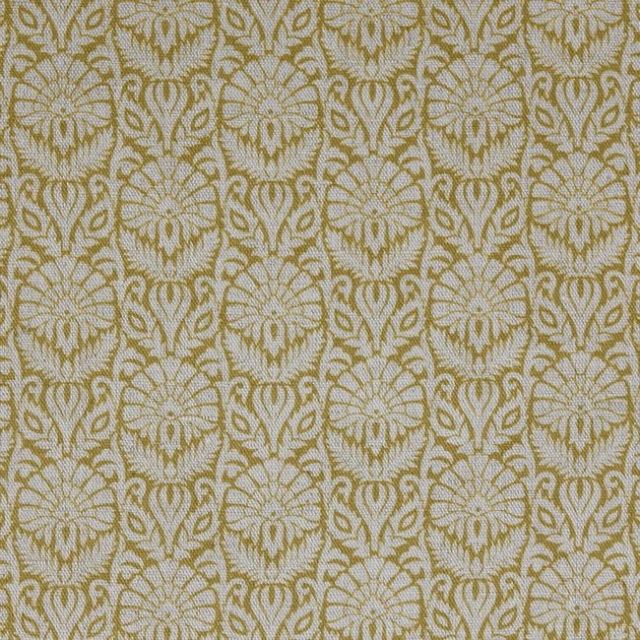 Krista Mustard - Curtain fabric with an abstract Yellow floral pattern