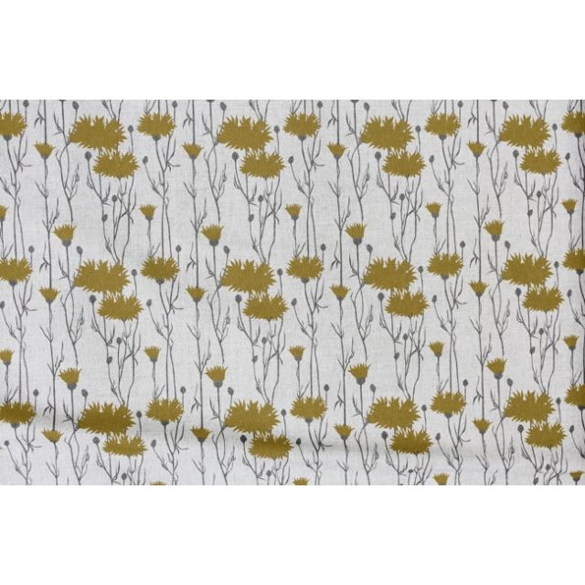 Margrete Mustard - Curtain fabric with Yellow print