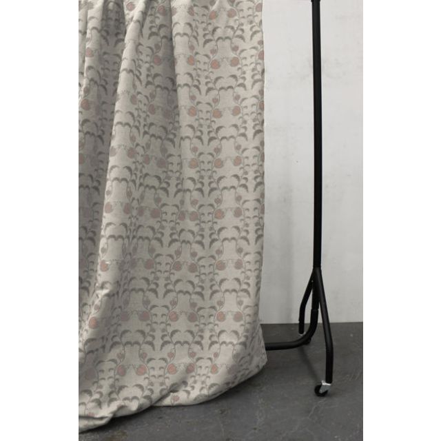 Dana New Blush - Curtain fabric with pink / grey flower print