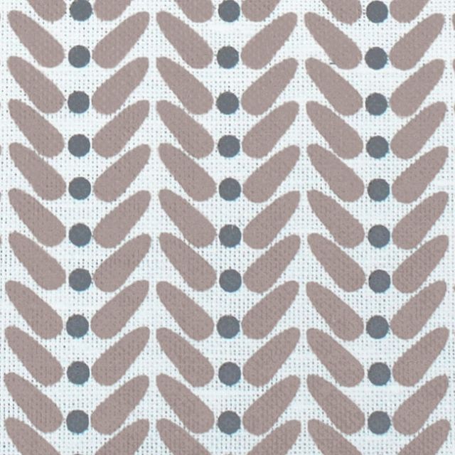 Hilda New Blush - White Linen fabric printed with pale Pink and Grey