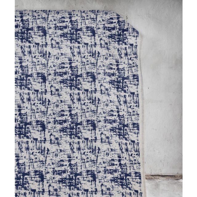 Grunge Night Blue - Curtain fabric, abstract Blue pattern