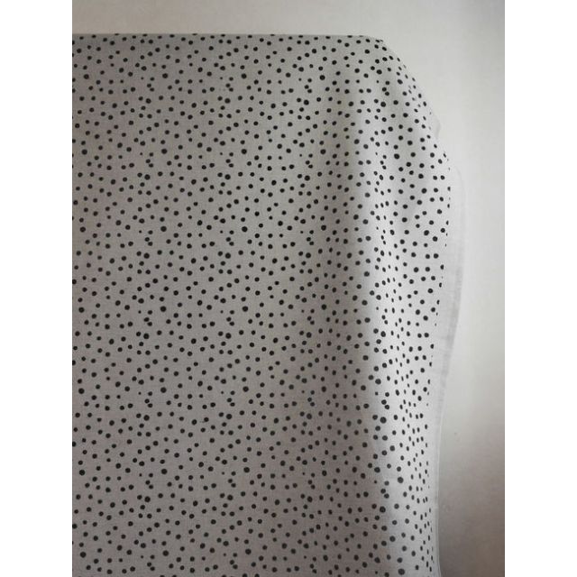 Dottie Noir - Dotted curtain fabric with Black dots 