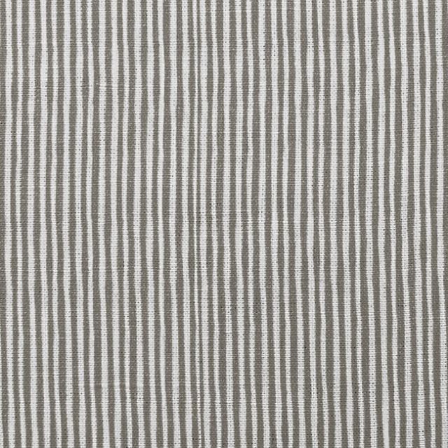 Maisa Nougat - Linen curtain fabric, Brown stripes