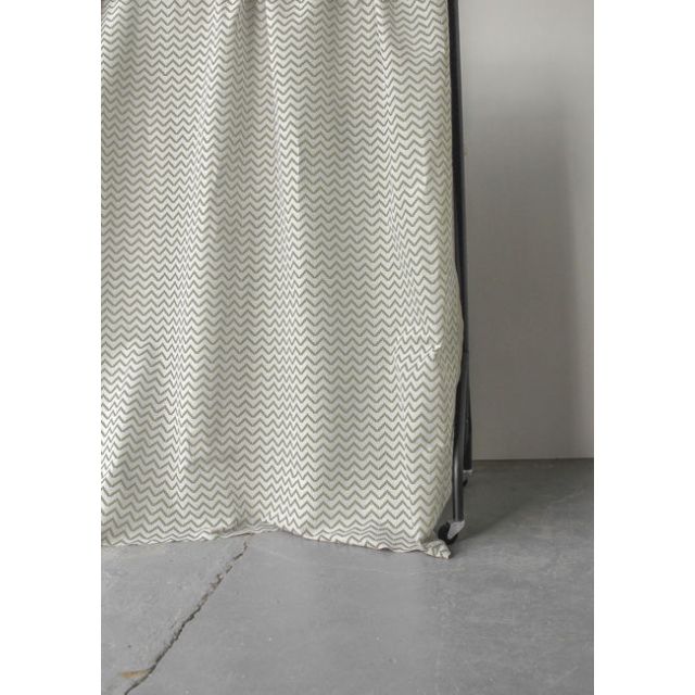 Azig Olive - Curtain fabric printed with Olive Green