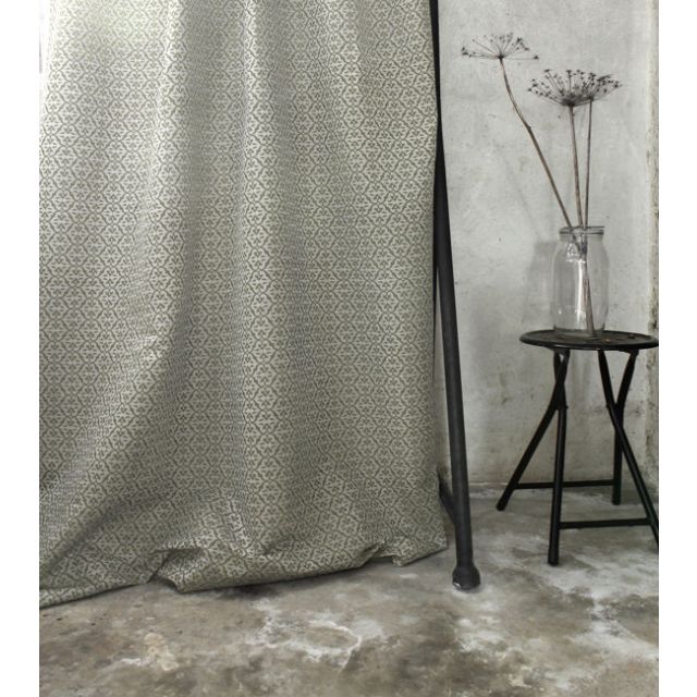 Brita Olive - Curtain fabric printed with Olive Green