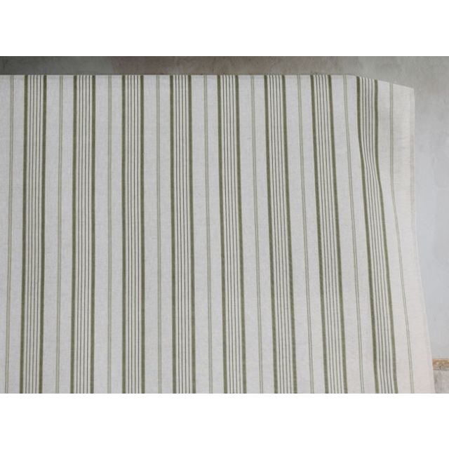 Freja Olive - Curtain fabric with Green stripes